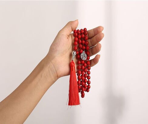 108 Mala Prayer Beads Wrap Necklace with Long Tassel Boho Necklace for Women Amazonite Bead Bracelet with Spiritual Tree of Life Pendant 108 Beads Necklace for Meditation in Kuwait