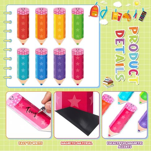 48 Pcs Magnetic Dry Erase Labels Magnetic Name Tags Plates Smile Face Shaped Writable Tag Locker Name Plates Dry Erase Stickers Labels for Classroom School Bus Teacher Student Whiteboards in Saudi Arabia