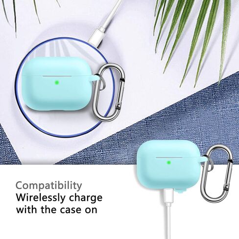 R-fun Compatible with AirPods Pro Case with Keychain,Full Protective Silicone Skin Accessories for Women Men Girl Compatible with Apple 2019 Latest AirPods Pro Case,Front LED Visible,Black in Saudi Arabia