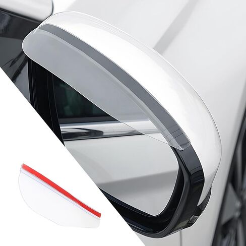 مرآة الرؤية الخلفية للسيارة، واقي حاجب المطر، قطعتان من حاجب المطر الأسود للمرآة الجانبية، غطاء واقي من الدخان مقاوم للماء، ملحقات لمعظم شاحنات سيارات الدفع الرباعي (أسود، 2) in Kuwait