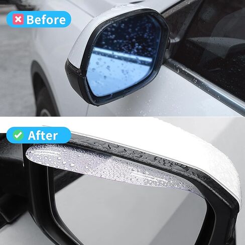 مرآة الرؤية الخلفية للسيارة، واقي حاجب المطر، قطعتان من حاجب المطر الأسود للمرآة الجانبية، غطاء واقي من الدخان مقاوم للماء، ملحقات لمعظم شاحنات سيارات الدفع الرباعي (أسود، 2) in Kuwait