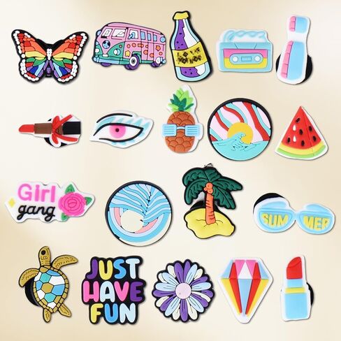 40 قطعة ساحرة لحقيبة بوج، وحقيبة حمل الشاطئ وحقيبة الشاطئ المطاطية، ملحقات بوج المثالية للفتيات والنساء in Kuwait