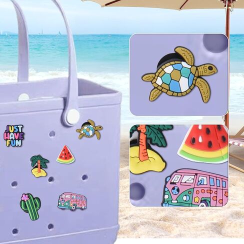 40 قطعة ساحرة لحقيبة بوج، وحقيبة حمل الشاطئ وحقيبة الشاطئ المطاطية، ملحقات بوج المثالية للفتيات والنساء in Kuwait