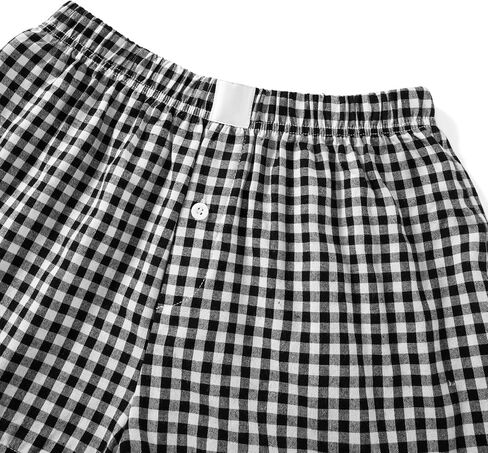 Womens Boxer Shorts Gingham Y2k Pajama Cute Plaid Striped Print Lounge Sleep Shorts in Saudi Arabia