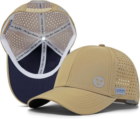 Trotter Splash Khaki Emblem - Durable, Lightweight, Breathable Premium Hat (Khaki Emblem, Medium) in Saudi Arabia