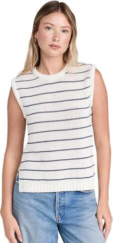 Madewell Women's Stripe Melina Puff Trim Vest in Saudi Arabia