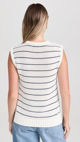 Madewell Women's Stripe Melina Puff Trim Vest in Saudi Arabia