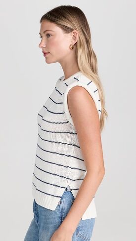 Madewell Women's Stripe Melina Puff Trim Vest in Saudi Arabia