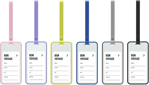 pack all Luggage Bag Tags Baggage Tags Travel Suitcase Tags with Name ID Card 6 Pack (Multicolor) in Kuwait