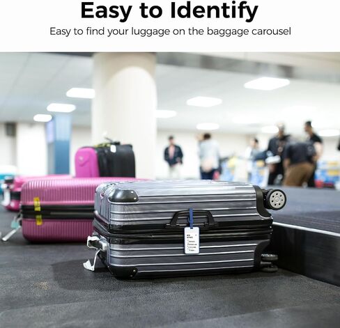 pack all Luggage Bag Tags Baggage Tags Travel Suitcase Tags with Name ID Card 6 Pack (Multicolor) in Kuwait