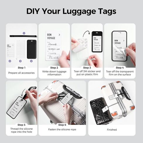 pack all Luggage Bag Tags Baggage Tags Travel Suitcase Tags with Name ID Card 6 Pack (Multicolor) in Kuwait