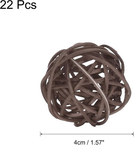 uxcell 22 Pcs Wicker Rattan Balls, 1.6inch Wood Decorative Balls Vase Fillers for Centerpiece Bowl Orbs Fillers Tree Wedding Home Decor, Beige in Saudi Arabia