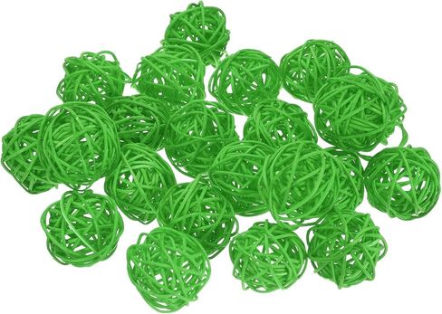 uxcell 22 Pcs Wicker Rattan Balls, 1.6inch Wood Decorative Balls Vase Fillers for Centerpiece Bowl Orbs Fillers Tree Wedding Home Decor, Beige in Saudi Arabia