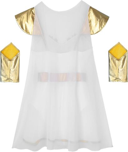 Women's Grecian Halloween Bodysuits Dress Sexy Toga Costume Greek Queen Dress with Wristbands in Saudi Arabia