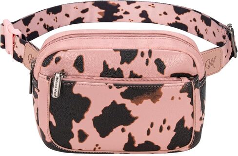 Montana West Cow Print Fanny Packs for Women Everywhere Belt Bag Crossbody Waist Packs with Adjustable Strap in Saudi Arabia