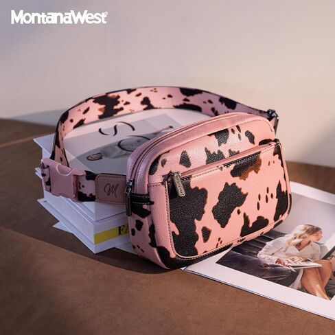 Montana West Cow Print Fanny Packs for Women Everywhere Belt Bag Crossbody Waist Packs with Adjustable Strap in Saudi Arabia