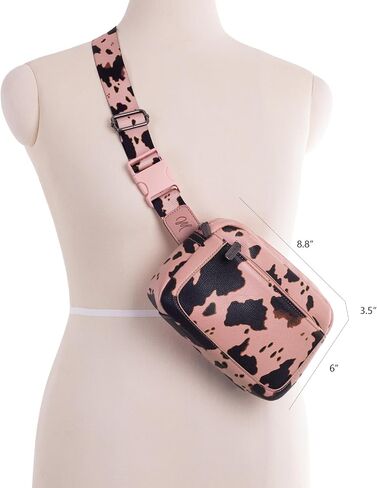 Montana West Cow Print Fanny Packs for Women Everywhere Belt Bag Crossbody Waist Packs with Adjustable Strap in Saudi Arabia