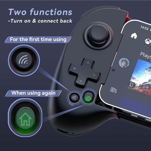 ShanWan Mobile Game Controller for iphone/Android with PHONE CASE Support, Bluetooth Wireless Gamepad - PS Remote Play, Xbox Cloud, Steam Link, GeForce NOW, MFi Arcade Games-Long Battery Life in Kuwait