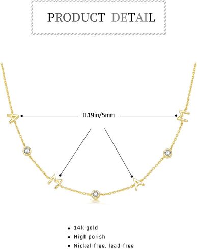 14K Gold Moissanite Mom Necklace for Women Mama Necklace for Mother's Day Birthday New Mom Mom to Be Gifts in Saudi Arabia
