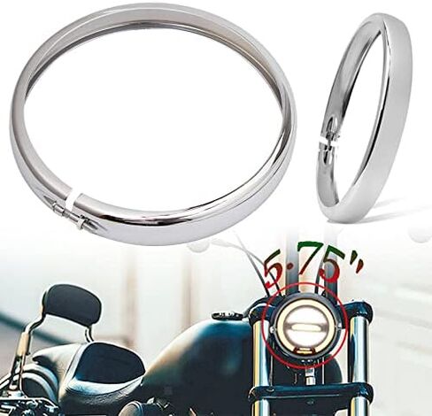 Motorcycle 5.75" Headlight Trim Ring 5 3/4" Head Lamp Decorative Ring Fit for Harley Sportster 883 1200 Forty Eight Dyna Softail (Black) in Saudi Arabia