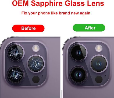 OEM Back Rear Camera Lens Glass Replacement for iPhone 14 Pro and iPhone 14 Pro Max with pre-Installed Adhesive and Reparing Toolkit in Kuwait