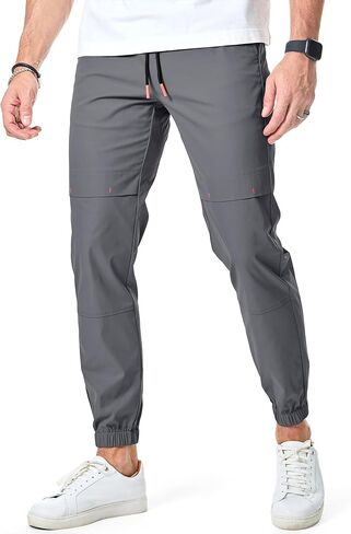 JMIERR Mens Casual Sweatpants Stretch Elastic Waist Drawstring Joggers Slim-fit Pants with Pockets in Kuwait