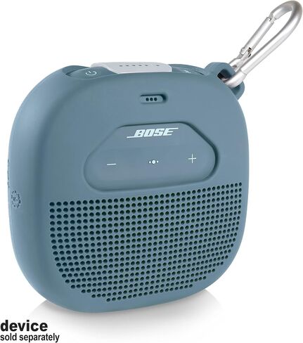 حافظة واقية لمكبر صوت Bose SoundLink Micro Bluetooth من WGear، تصميم مميز مع جيب شبكي للكابل والملحقات الأخرى، حزام مرن لتأمين الجهاز (جراب أزرق حجري) in Saudi Arabia