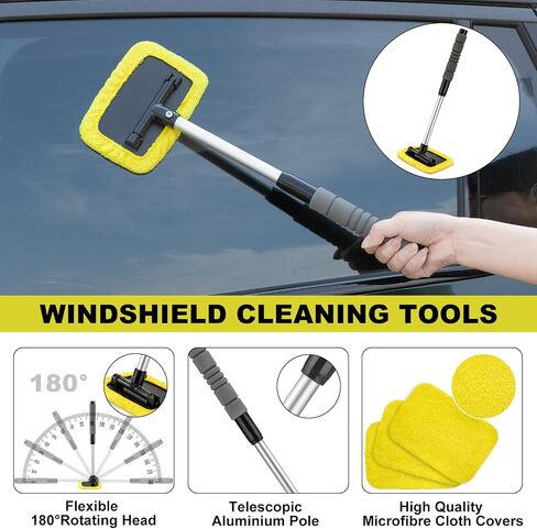 31pcs Car Interior Detailing Kit - Car Cleaning Kit with Car Window Windshield Cleaning Tool, Car Detailing Kit for Cars, Trucks, SUVs, Yellow in Saudi Arabia