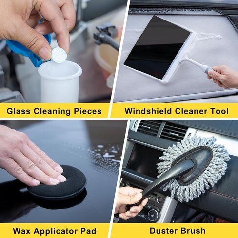 31pcs Car Interior Detailing Kit - Car Cleaning Kit with Car Window Windshield Cleaning Tool, Car Detailing Kit for Cars, Trucks, SUVs, Yellow in Saudi Arabia