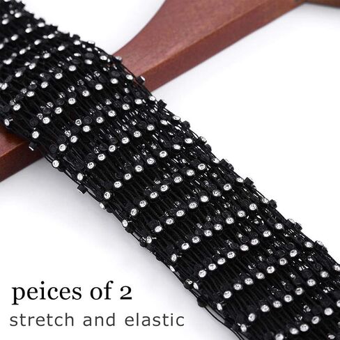 BODIY شبكة أحجار الراين أصابع قفازات سوداء طويلة تمتد شبكة صيد السمك كريستال حزب الهذيان نادي بلينغ زي قفازات الجسم سلسلة مجوهرات للنساء والفتيات (قطع من 2) in Kuwait