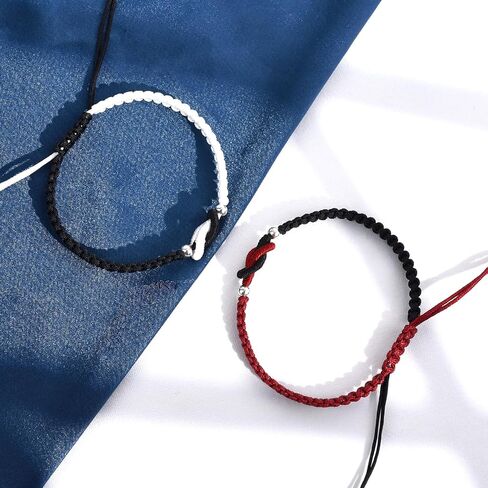 Valentine's Day Gifts For Husband From Wife Love Knot Infinity Couple Braided Bracelets 2PCS Matching Couples Bracelets For Him And Her in Saudi Arabia