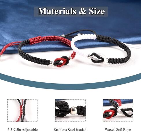 Valentine's Day Gifts For Husband From Wife Love Knot Infinity Couple Braided Bracelets 2PCS Matching Couples Bracelets For Him And Her in Saudi Arabia