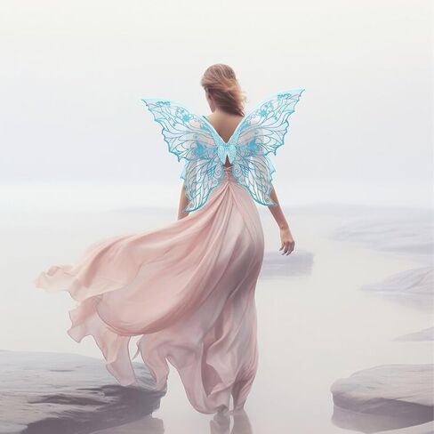 Fairy Wings Transparent Fairy Wings Costume for Women, Butterfly Wings Dress Up Accessories in Saudi Arabia
