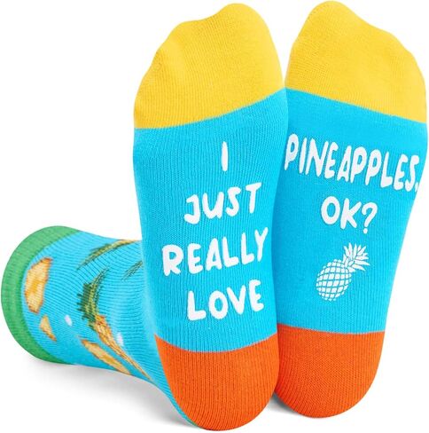 HAPPYPOP Pineapple Gifts for Women and Kids 7-9 Years, Funny Hawaiian Pineapple Socks in Saudi Arabia