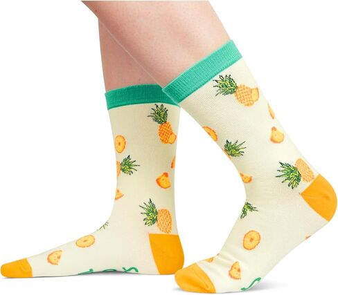 HAPPYPOP Pineapple Gifts for Women and Kids 7-9 Years, Funny Hawaiian Pineapple Socks in Saudi Arabia