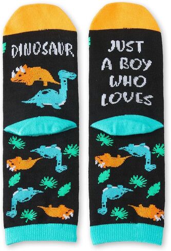 Gifts For Animals Lover - Funny Dinosaur Gifts For Boys Girls Kids - Boys Dinosaur Gifts Socks Birthday Gift for 6 8 Year Old Boy Girl - Just A Boy Who Loves Dinosaur in Kuwait
