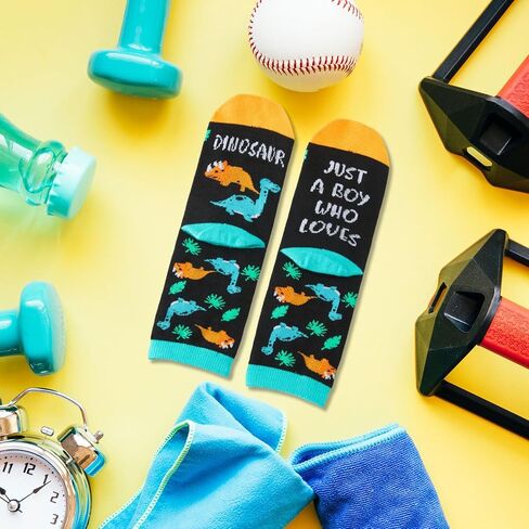 Gifts For Animals Lover - Funny Dinosaur Gifts For Boys Girls Kids - Boys Dinosaur Gifts Socks Birthday Gift for 6 8 Year Old Boy Girl - Just A Boy Who Loves Dinosaur in Kuwait