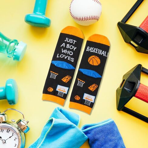 Just A Boy Who Loves Basketball Socks - Novelty Gifts For Basketball Lover - Funny Socks Gifts Basketball Player -Cute Basketball Gifts For Boys Kids in Kuwait