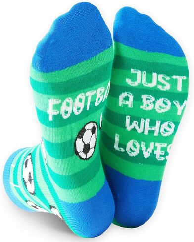 Kids Soccer Socks - Boys Soccer Gifts Socks Birthday Gift for 7-12 Year Old Boy - Gifts For Soccer Lover Players - Soccer Crazy Silly Funny Socks For Boys Kids in Kuwait