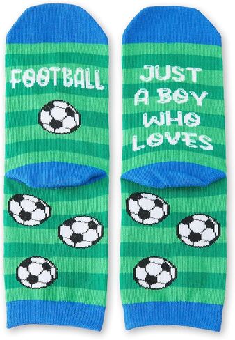 Kids Soccer Socks - Boys Soccer Gifts Socks Birthday Gift for 7-12 Year Old Boy - Gifts For Soccer Lover Players - Soccer Crazy Silly Funny Socks For Boys Kids in Kuwait