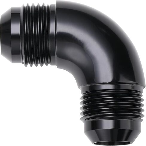 90 Degree 10AN Male to 10AN Male Flare Full Flow Union Fitting Adapter Aluminum Black in Saudi Arabia