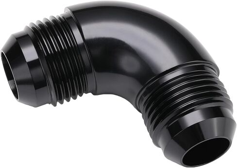 90 Degree 10AN Male to 10AN Male Flare Full Flow Union Fitting Adapter Aluminum Black in Saudi Arabia