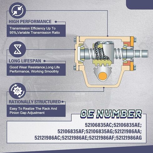 27-7616 Complete Power Steering Gear Box Gearbox Assembly Fit for Dodge Ram 1500 2006-2008 | Ram 2500/3500 2003-2008 | Ram 4000 2005-2008, L6 5.9L/L6 6.7L 4WD, Replace# 52106835AC, 52106835AE in Saudi Arabia