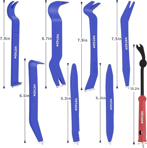 Wetado Trim Removal Tool Kit, Car Door Audio Panel Trim Removal Set Car Upholstery Repair Kit, Fastener Terminal Remover Tool Adhesive Cable Clips Pry Kit Auto Clip Pliers 9PCS (Blue) in Saudi Arabia
