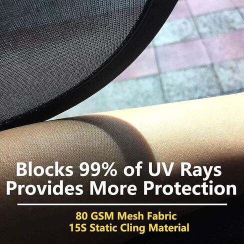 مظلة شمس للسيارة كبيرة النمل - 4 عبوات من مظلات نافذة السيارة للأطفال، 80 جرامًا لكل متر مربع من ظلال الشمس للسيارة تحجب أكثر من 99% من الأشعة فوق البنفسجية الضارة لحماية الركاب من الحرارة والحفاظ على برودة سيارتك - سهلة التركيب in Kuwait
