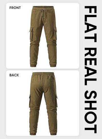 JMIERR Mens Cargo Pants Casual Lightweight Elastic Waist Drawstring Tapered Pant with Pockets in Saudi Arabia