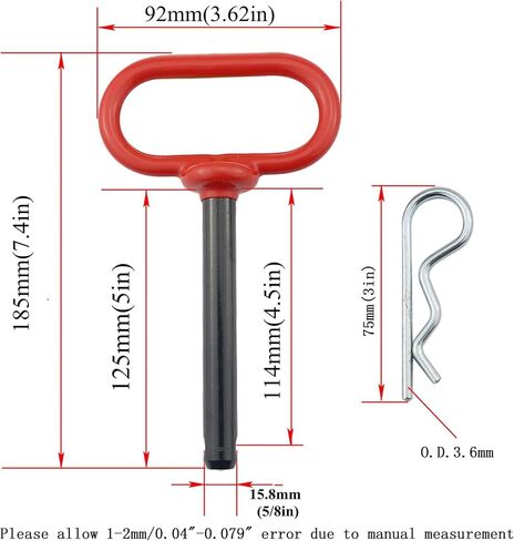 Heavy DutyTowing Hitch Kit, Trailer Hitch Pin&R-clip for ATVs,UTVs,Lawn Mower (1/2*3.78inch) in Saudi Arabia