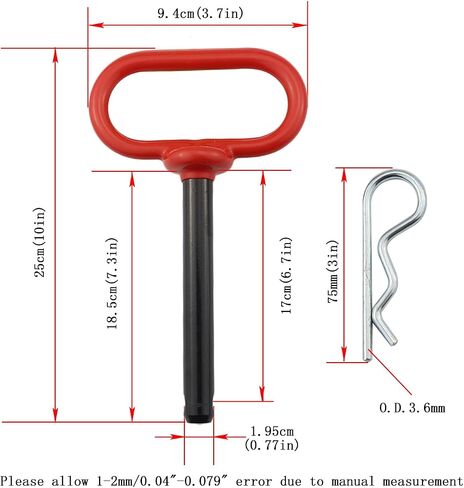 Heavy DutyTowing Hitch Kit, Trailer Hitch Pin&R-clip for ATVs,UTVs,Lawn Mower (1/2*3.78inch) in Saudi Arabia