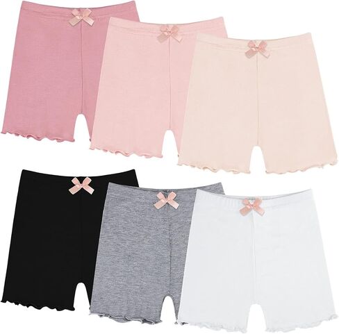 Ruisita 6 Packs Toddler and Girls Ruffled Shorts Kids Bike Cartwheel Shorts Under Dress Dance Short in Saudi Arabia