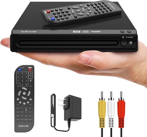 Craig Compact DVD/JPEG/CD-R/CD-RW/CD Player with Remote (CVD512a), Single in Saudi Arabia